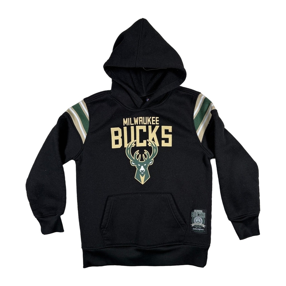 Milwaukee Bucks Youth Size 8 Black Hoodie Hooded Sweatshirt NBA Basketball